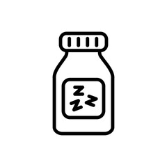 Sleeping pills simple icon vector. Flat design