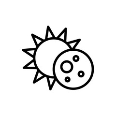 Sun and moon, eclipse simple icon vector. Flat design