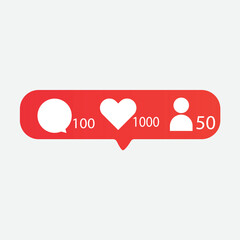 like comment follow heart button vector media design