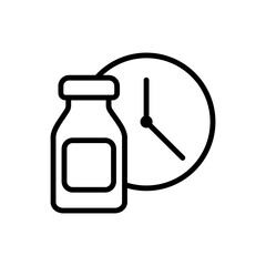 Vial bottle, vaccination time simple icon vector. Flat design