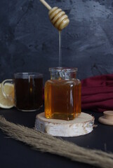 Delicious honey and tea