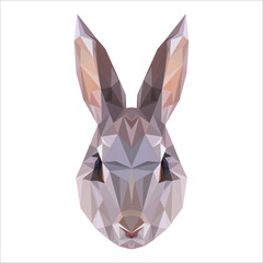 lowpoly triangle rabbit, symbol of new year chinese, modern style isolated