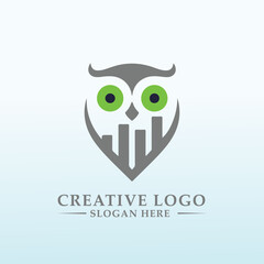 smart owl financial vector logo design