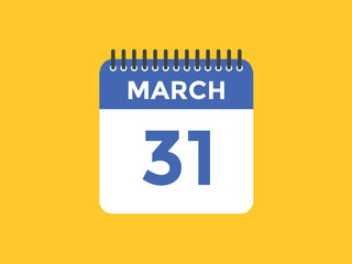 march 31 Calendar icon Design. Calendar Date 31th March. Calendar template 
 - obrazy, fototapety, plakaty