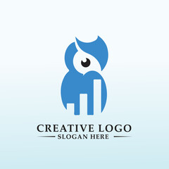smart owl financial vector logo design