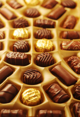 A box with praline chocolates	