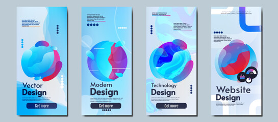 Vector illustration. Set of brochures, flyers, posters, banners. Aqua design for the website, greeting card.
