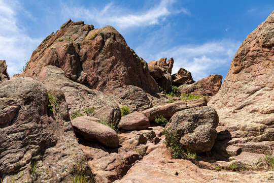 Boulder Red Rocks landscape south of Centennial Trailhead, Boulder, Colorado, USA