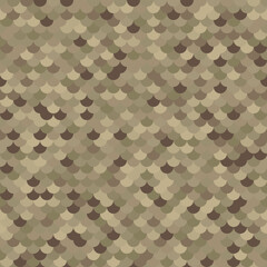 Abstract beige tan halftones fish scale surface. Colored marine texture