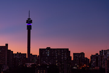 Fototapeta premium Sunset on Johannesburg CBD