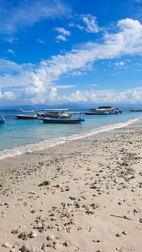 Bali, Indonesia - tourism boat on the beach