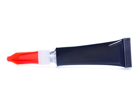 A tube of superglue on white background isolation