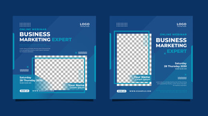 Social media post template for business marketing webinar