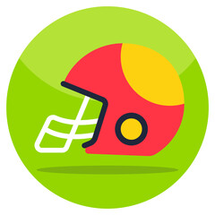 Sports helmet icon in flat design