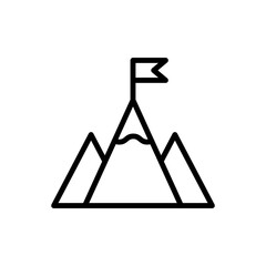 Achievement, success, mountain simple icon vector. Flat design