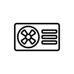 Air conditioner simple icon vector. Flat design