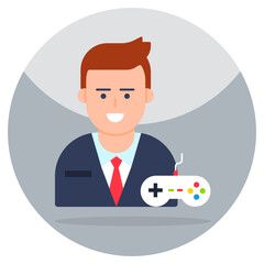 Perfect design icon of gamer, avatar with gamepad © Vectorslab
