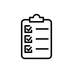 Clipboard and checklist simple icon vector. Flat design