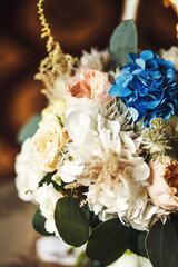 Beautiful and delicate flowers at the wedding ceremony
