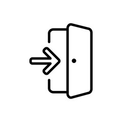Entrance, enter, door simple icon vector. Flat design