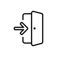 Entrance, enter, door simple icon vector. Flat design