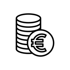 Euro coins simple icon vector. Flat design