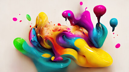 Colorful paint splashes as abstract creativity background - obrazy, fototapety, plakaty