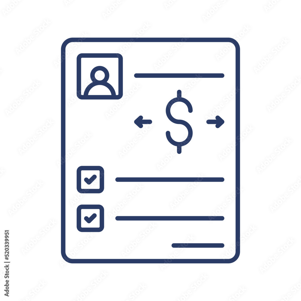 Poster money payment proof sheet man icon