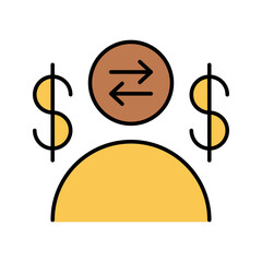 money exchange business man icon