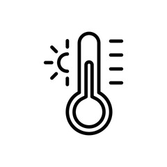 High temperature, hot simple icon vector. Flat design