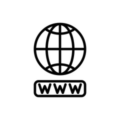 Internet, globe, www simple icon vector. Flat design