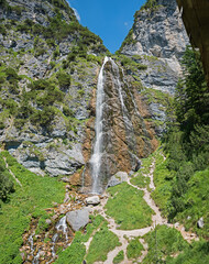 impressive waterfall near Achensee, Dalfazer Wasserfall, hiking destination tirol