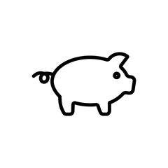 Piggy simple icon vector. Flat design
