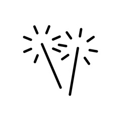 Sparkler, bengal fire logo simple icon vector. Flat design