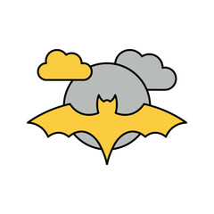 Halloween evil bat night icon