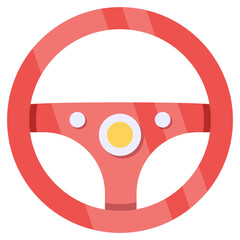Editable design icon of car steering