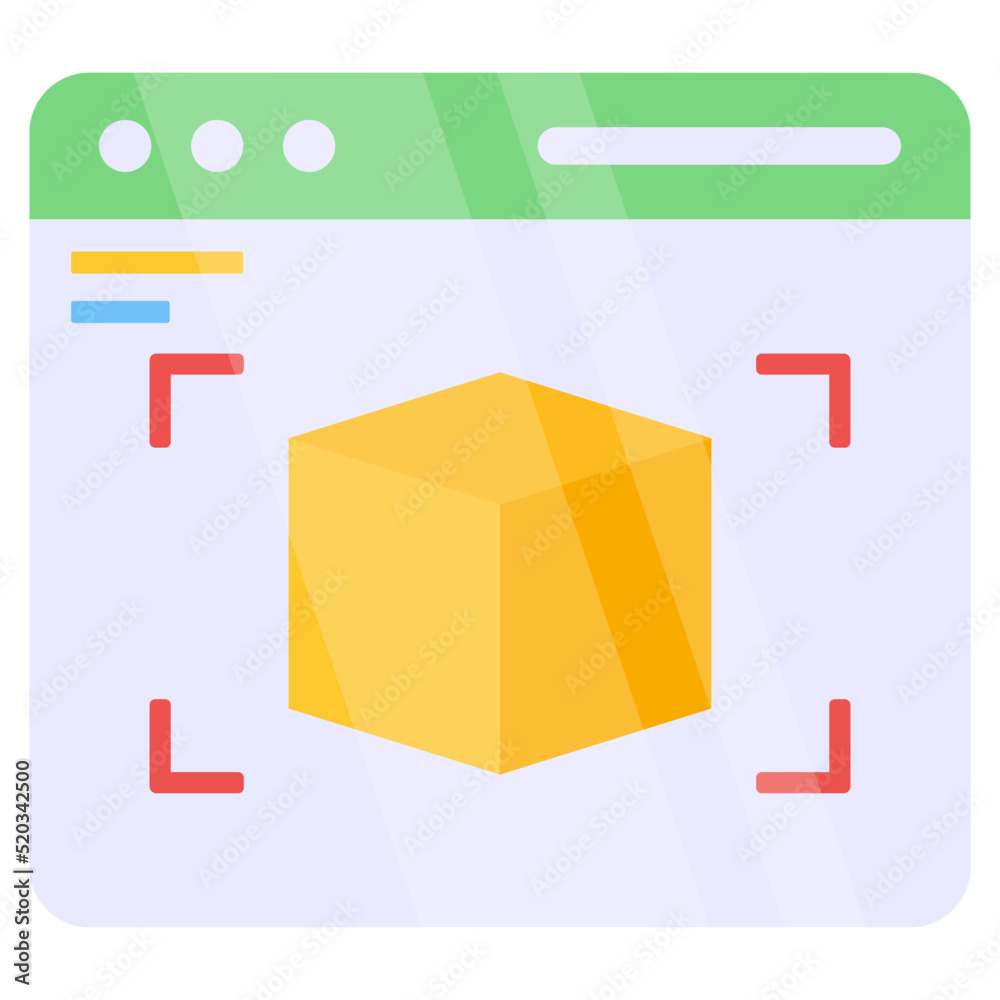 Sticker Editable design icon of 3d cube