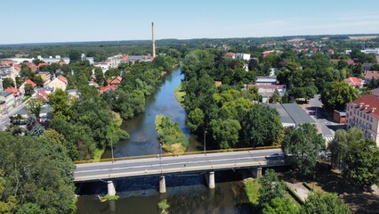 view from the bridge of Żagań 