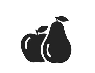 apple and pear icon. fruit harvest symbol. isolated vector image