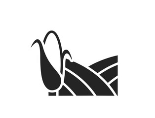 corn field icon. agriculture, farming and harvest symbol. isolated vector image