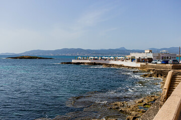 view of the sea and the city