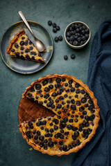 Creamy blueberry tart