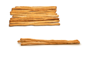 Bread sticks isolated on white background.