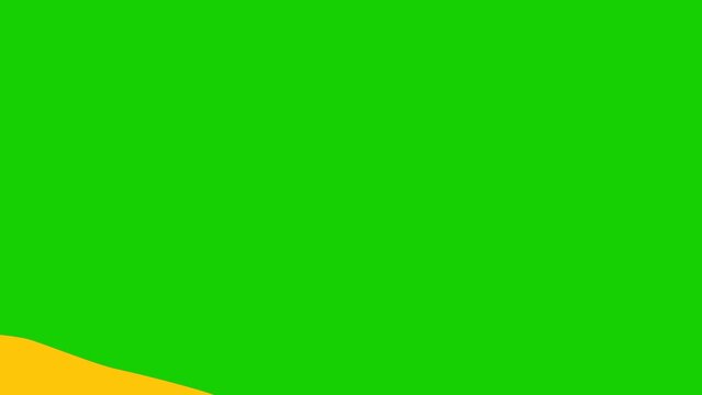 Cartoon orange wave transitions on a green screen. Cartoon orange wave transitions with alpha channel. Key color, color key, alpha channel. 4K video