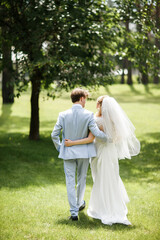 Bride and groom on their wedding day