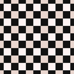 Seamless checkerboard pattern with dark and light squares. Vector geometric background