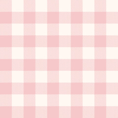 Seamless pastel pink gingham pattern. Vector geometric vichy background