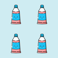 Obraz na płótnie Canvas vector illustration of cute toothpaste emoji
