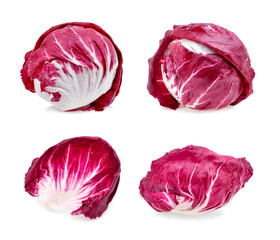 Fototapeta premium Radicchio leaf, red salad isolated on white
