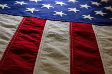 USA flag background, close up. US America national day celebrate symbol